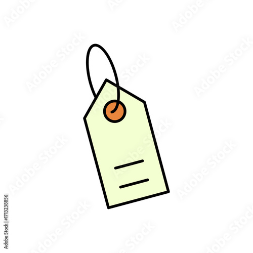 Price Tag with Cord for Shopping and Pricing with a Hole