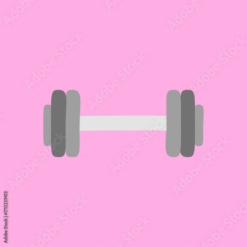 Simple flat dumbbell vector illustration for fitness and workout concepts