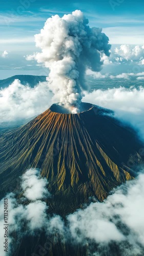 Aerial View of Volcano in Indonesia - Cinematic Video