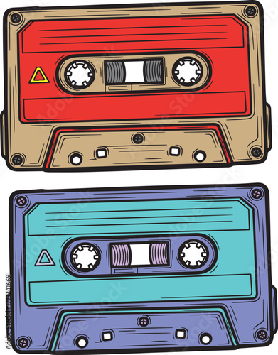 Vintage Cassette Tape Illustrations