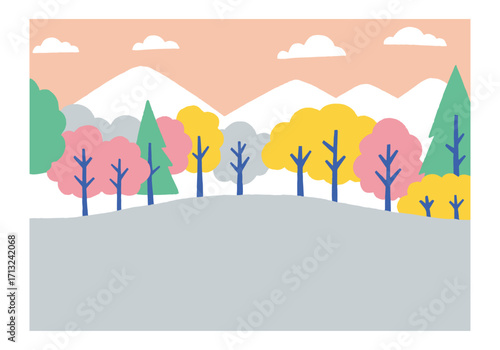 The hiking trail where the green of the trees spreads out