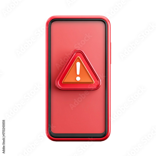 Warning sign on smartphone screen Free Download Warning sign on smartphone screen - GFXLoad
