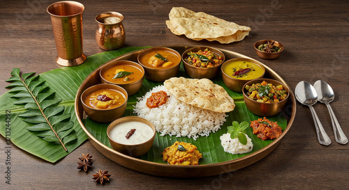 traditional South Indian thali meal