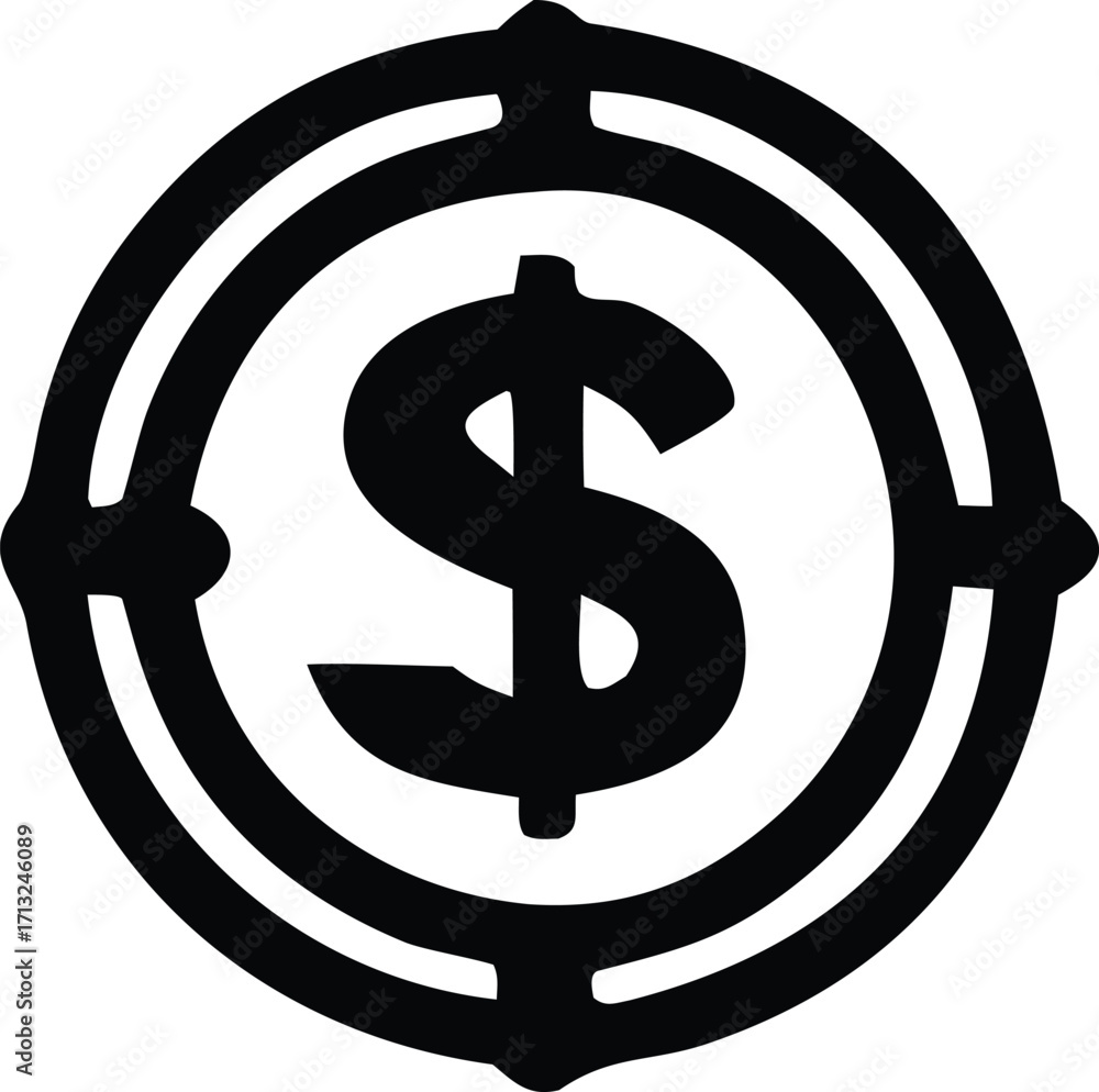 Obraz premium Dollar sign in crosshairs target symbol representing financial goals investment objectives and business success focused aim