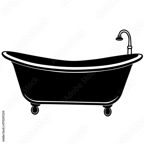 illustration of a white bath tub