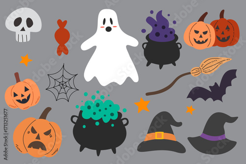 Happy Halloween set of elements 
