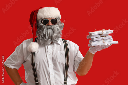 Cool Santa Claus with lette...