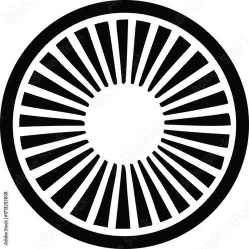 Iconic circular emblem graphic with radial spokes and outer ring symbolizing galactic empire or sci-fi faction