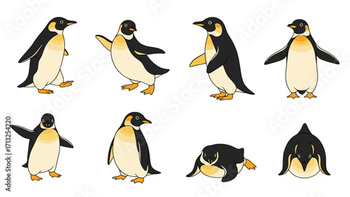 Charming Emperor Penguin Poses for Wildlife Enthusiasts Isolated on Transparent Background