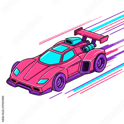 Retro Space Racing Car Vector