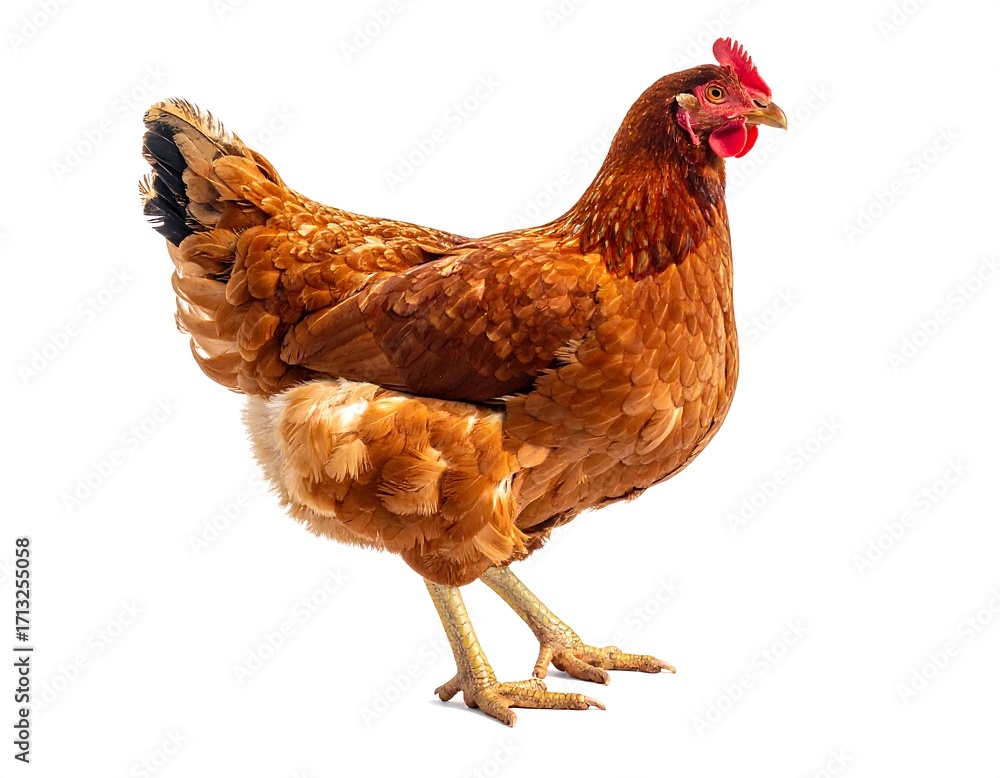 Fototapeta premium Brown hen, profile view (1)