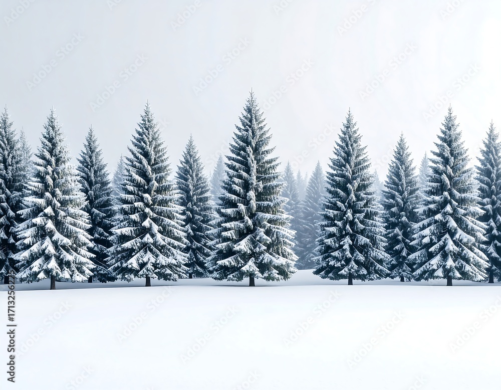 Obraz premium Snowy winter forest scene (1)