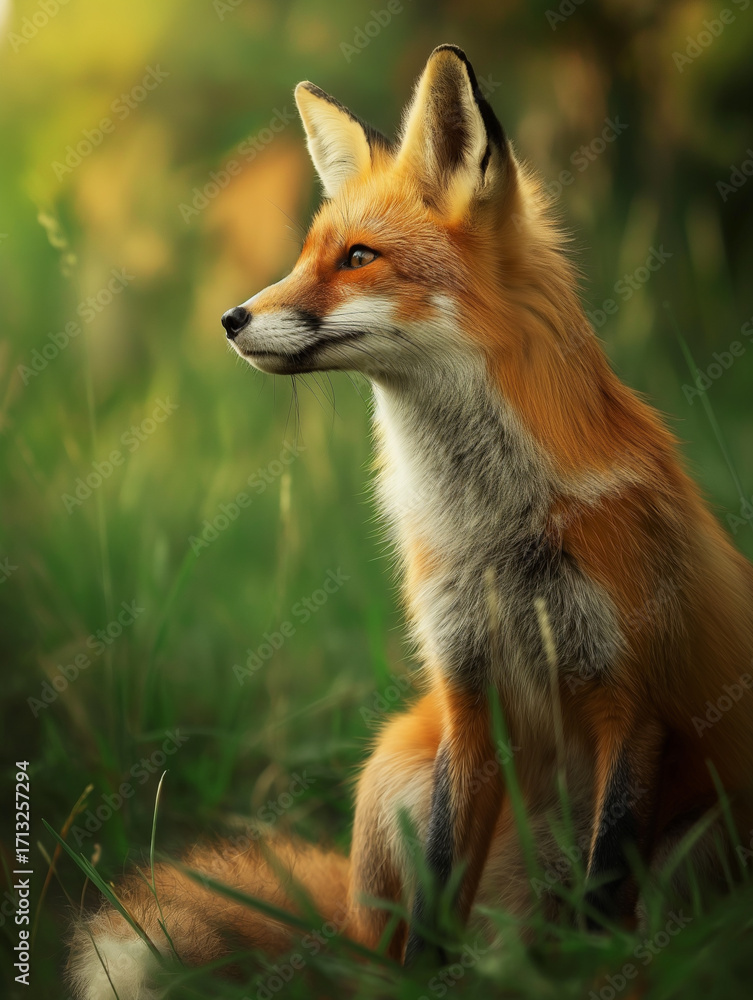 Fototapeta premium Raposa em uma floresta