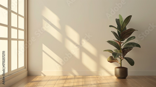 Planta em sala vazia