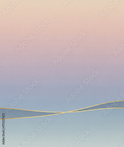 Serene Abstract Landscape with Gold Lines