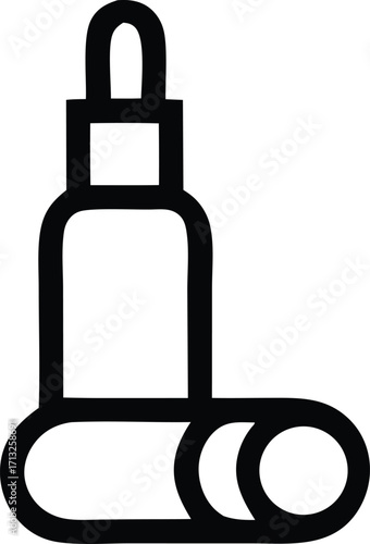 Sleek eyedropper bottle icon for skincare beauty and medical applications simple clean design