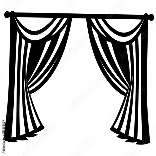 vector illustration of a curtains
