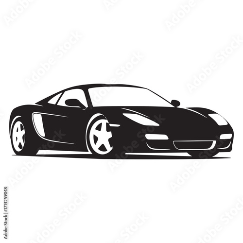 Sleek black sports car silhouette conveying speed, luxury, and modern automotive design excellence