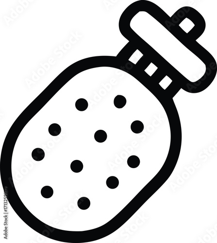 Simple line art icon of a spice grinder or herb mill showing grinding mechanism