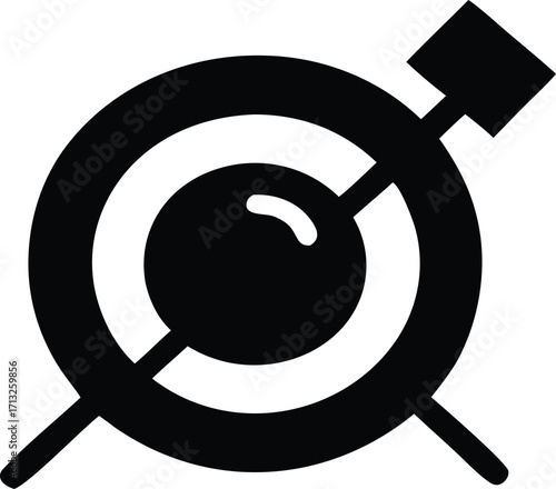 Abstract symbol target hammer abstract art graphic design element minimalist icon symbolism design concept