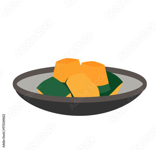 シンプルなかぼちゃの煮つけのイラスト素材