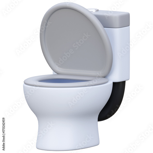 flush toilet 3d render