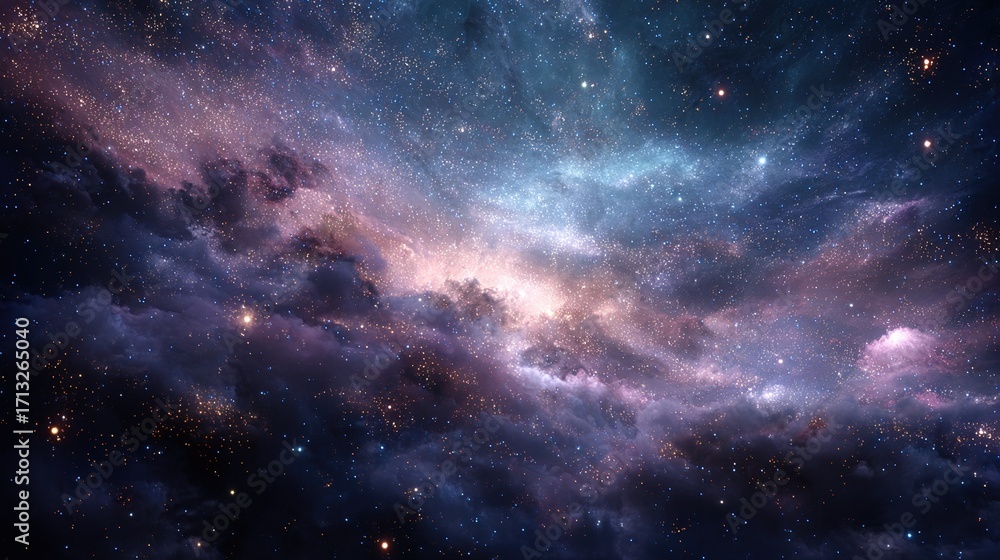 Fototapeta premium Cosmic Nebula, swirling gas and dust clouds