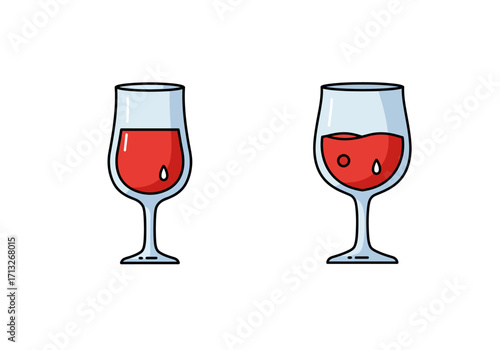 Two wine glasses filled with red liquid