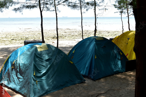 camping tent on the beach