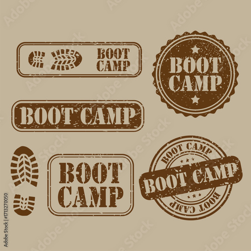 Boot Camp Rubber Stamps Vector