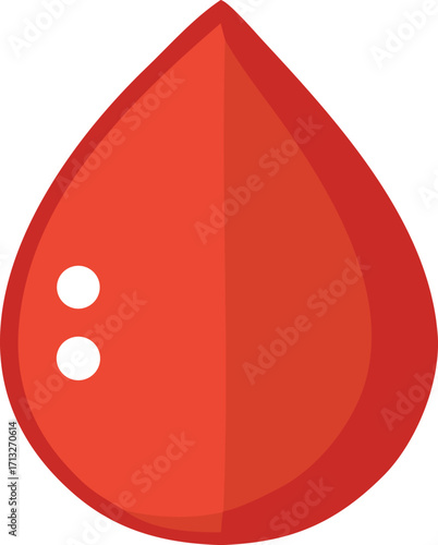 Vibrant red blood drop graphic symbolizing health life fluid medical donation care and vitality