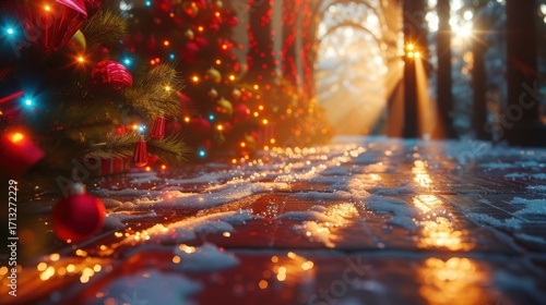 Experience the Winter Wonderland with beautiful Christmas decorations and soft, inviting lighting