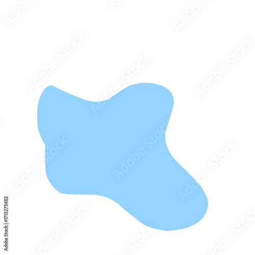 Organic blob shape abstract blue