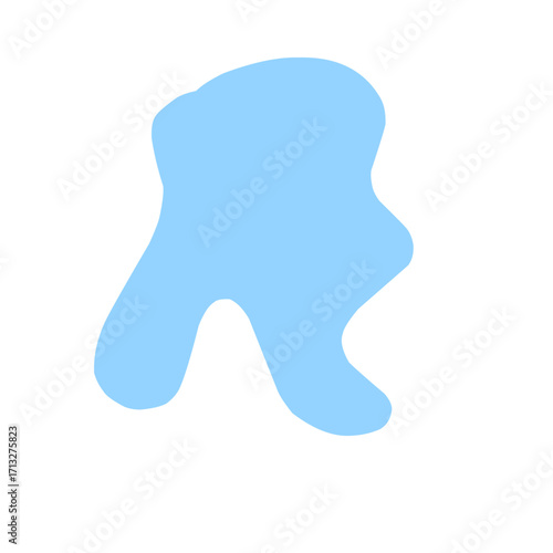 Organic blob shape abstract blue