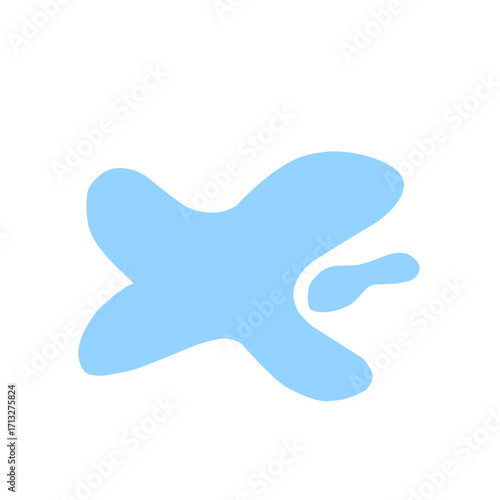 Organic blob shape abstract blue
