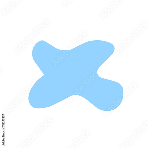 Organic blob shape abstract blue