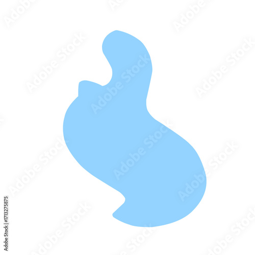 Organic blob shape abstract blue