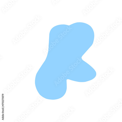 Organic blob shape abstract blue
