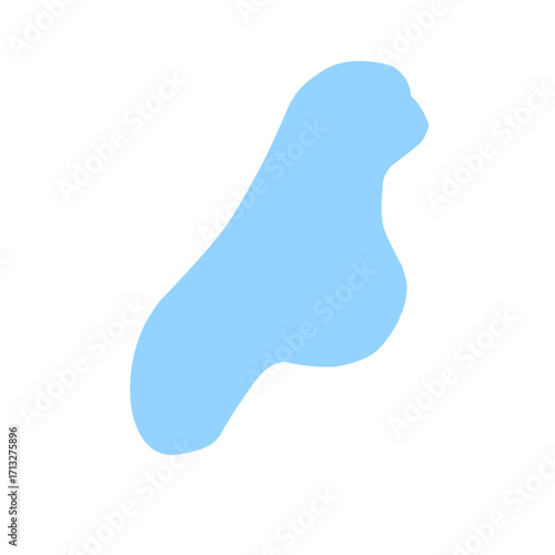Organic blob shape abstract blue