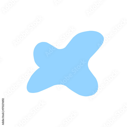 Organic blob shape abstract blue