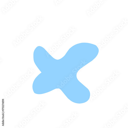 Organic blob shape abstract blue