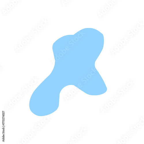Organic blob shape abstract blue