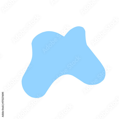 Organic blob shape abstract blue