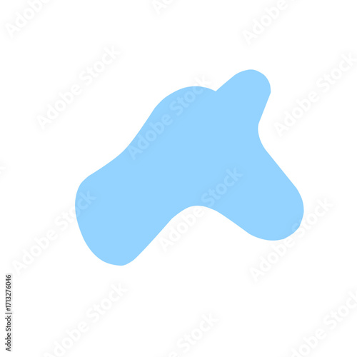 Organic blob shape abstract blue