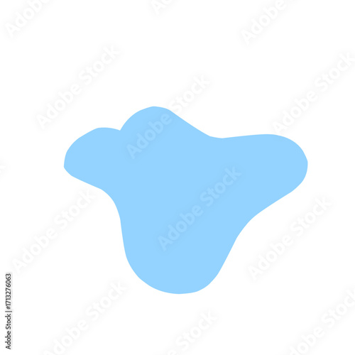Organic blob shape abstract blue