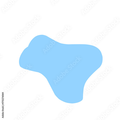 Organic blob shape abstract blue