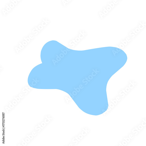 Organic blob shape abstract blue