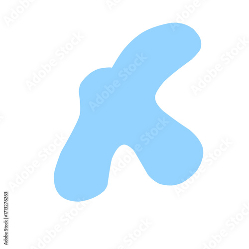 Organic blob shape abstract blue