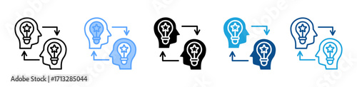Knowledge Transfer icon sheet multiple style collection