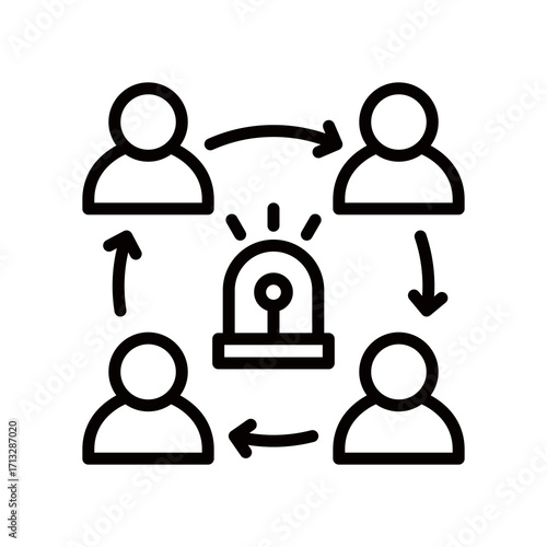 Coordination line icon